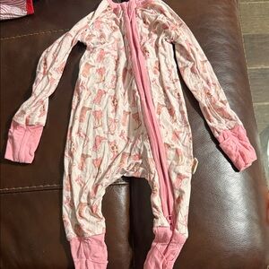 Adorable Pink Kids Footie with Animal Print